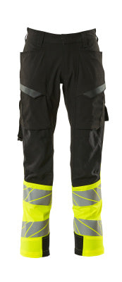 Hose, Schenkeltaschen, ULTIMATE STRETCH – schwarz/hi-vis gelb