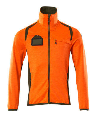 Fleecejacke mit Reißverschluss – hi-vis orange/moosgrün