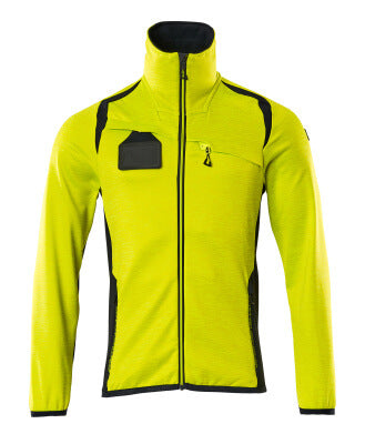 Fleecejacke mit Reißverschluss – hi-vis gelb/schwarzblau