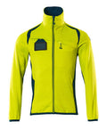 Fleecejacke mit Reißverschluss – hi-vis gelb/dunkelpetroleum