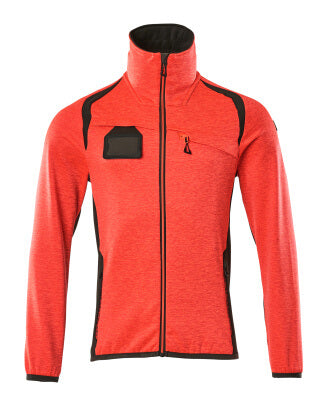 Fleecejacke mit Reißverschluss – hi-vis rot/dunkelanthrazit
