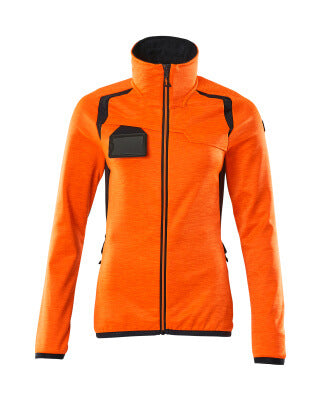 Fleecejacke mit Reißverschluss, Damen – hi-vis orange/schwarzblau
