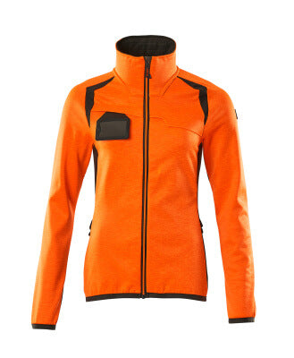 Fleecejacke mit Reißverschluss, Damen – hi-vis orange/dunkelanthrazit