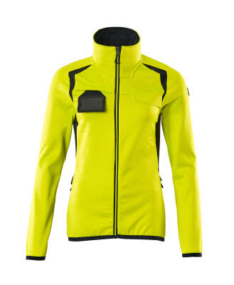 Fleecejacke mit Reißverschluss, Damen – hi-vis gelb/schwarzblau