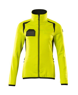 Fleecejacke mit Reißverschluss, Damen – hi-vis gelb/schwarz
