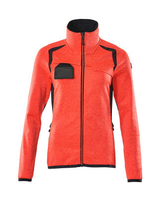 Fleecejacke mit Reißverschluss, Damen – Hi-vis rot/schwarzblau