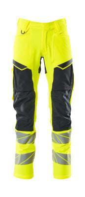 Hose mit Knietaschen, ULTIMATE STRETCH – hi-vis gelb/schwarzblau