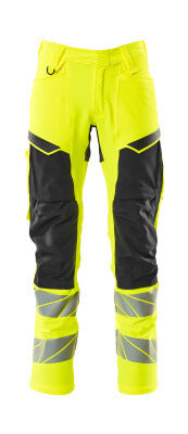 Hose mit Knietaschen, ULTIMATE STRETCH – hi-vis gelb/schwarz
