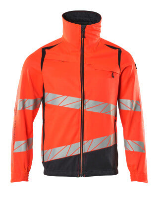 Jacke, Stretch-Einsätze – Hi-vis rot/schwarzblau