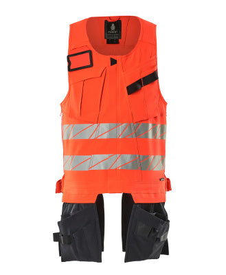 Werkzeugweste, ULTIMATE STRETCH – Hi-vis rot/schwarzblau