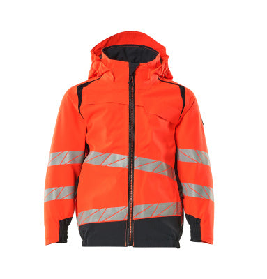 Hard Shell Jacke,Kinder,geringes Gewicht – Hi-vis rot/schwarzblau