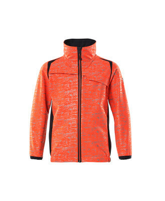 Softshelljacke, Kinder, Reflexeffekte – Hi-vis rot/schwarzblau