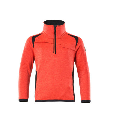 Fleecejacke für Kinder,Reißverschluss – Hi-vis rot/schwarzblau
