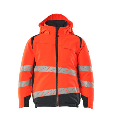 Winterjacke für Kinder,CLIMASCOT®-Futter – Hi-vis rot/schwarzblau