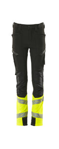 Hose für Kinder, ULTIMATE STRETCH – schwarz/hi-vis gelb