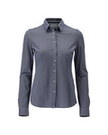 Hemd, moderne Damenpassform, Stretch – blau-meliert