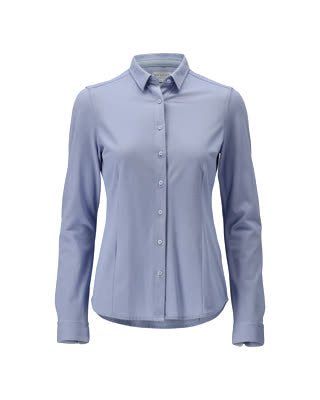 Hemd, moderne Damenpassform, Stretch – hellblau