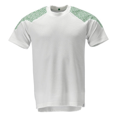 T-Shirt, Kurzarm – weiss/grasgrün