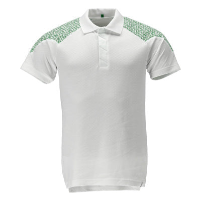 Polo-Shirt, Kurzarm – weiss/grasgrün