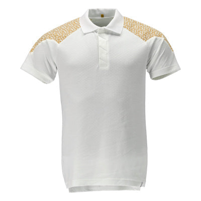 Polo-Shirt, Kurzarm – weiss/currygelb