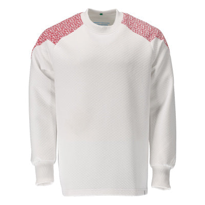 Sweatshirt – weiss/verkehrsrot