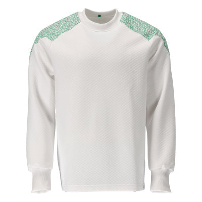 Sweatshirt – weiss/grasgrün