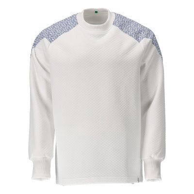 Sweatshirt – weiss/azurblau
