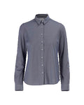 Hemd, klassische Damenpassform, Stretch – blau-meliert