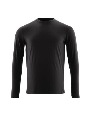 T-Shirt, Langarm, Modern Fit, ProWash® – vollschwarz