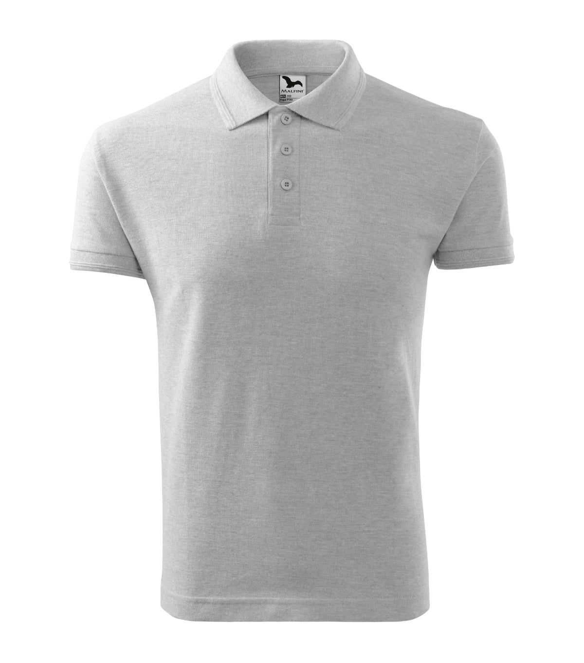 Polohemd Herren Pique Polo 203 – hellgrau meliert