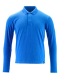 Polo-Shirt, Langarm, ProWash® – azurblau