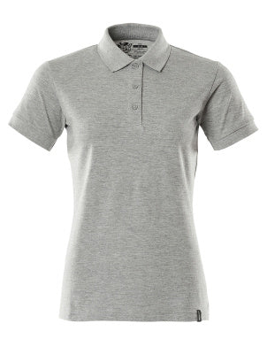Polo-Shirt, Damen – grau-meliert