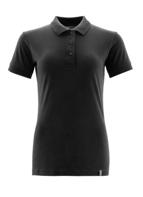 Polo-Shirt, Damen – vollschwarz