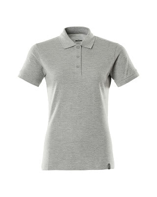 Polo-Shirt, Damen – grau-meliert