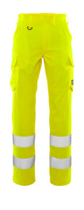Hose, Schenkeltaschen, einfarbig – hi-vis gelb