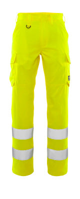 Hose, Schenkeltaschen, einfarbig – hi-vis gelb