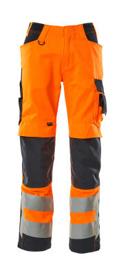 Hose mit Knietaschen – hi-vis orange/schwarzblau