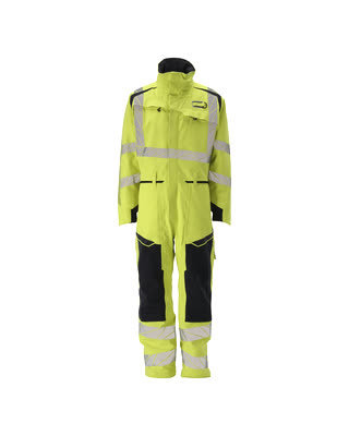 Winteroverall mit Knietaschen – hi-vis gelb/schwarzblau
