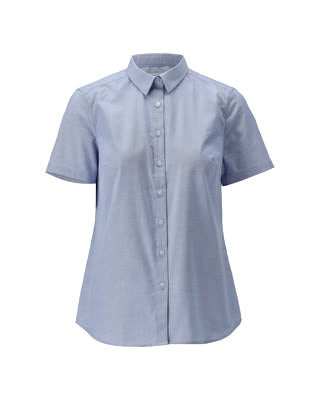 Hemd, Kurzarm, klassische Damen, Stretch – hellblau