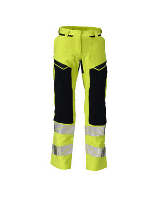 Hose, Damen,DIAMOND, Knietaschen,Stretch – hi-vis gelb/schwarzblau