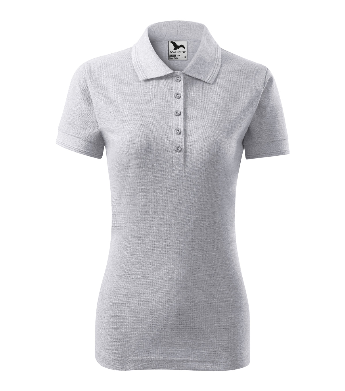 Polohemd Damen Pique Polo 210 – hellgrau meliert