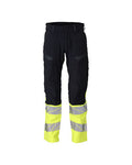Hose, Knietaschen,ULTIMATE STRETCH – schwarzblau/hi-vis gelb
