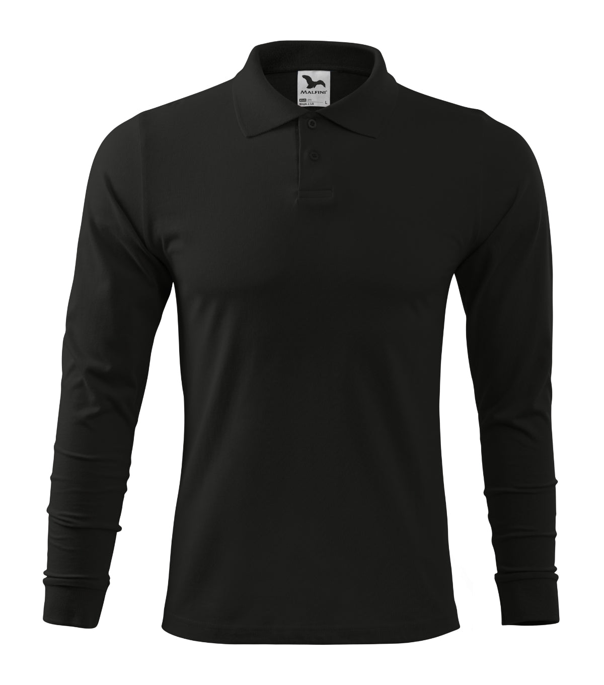 Polohemd Herren Single J. LS 211 – schwarz