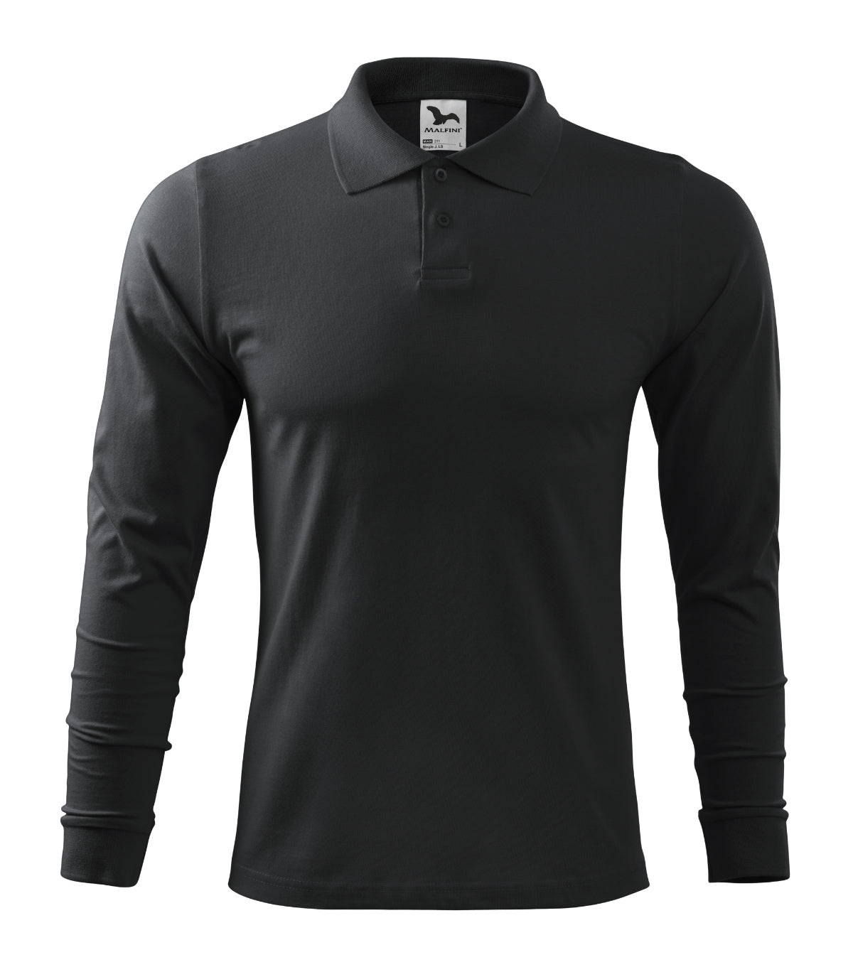 Polohemd Herren Single J. LS 211 – ebony grau