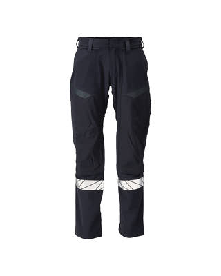 Hose, Knietaschen, ULTIMATE STRETCH – schwarzblau/hi-vis gelb