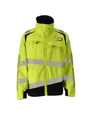 Jacke, Stretch-Einsätze – hi-vis gelb/schwarzblau