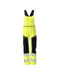 Latzhose, Knietaschen, Stretch-Einsätze – hi-vis gelb/schwarzblau