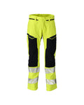 Hose mit Knietaschen, Stretch-Einsätze – hi-vis gelb/schwarzblau