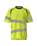 T-Shirt, moderne Passform – hi-vis gelb/schwarzblau