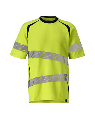 T-Shirt, moderne Passform – hi-vis gelb/schwarzblau